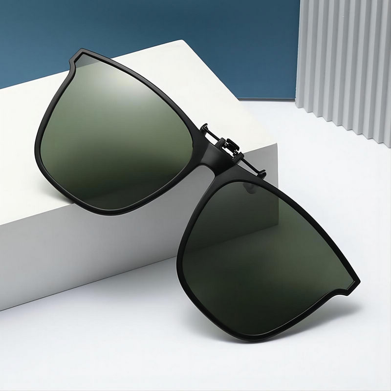 Green TR90 Polarized Clip-On Sunglasses Lenses