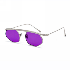 Hip Hop Classic Metal Irregular Frame Octagonal Flat Top Sunglasses