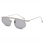 Hip Hop Steampunk Metal Irregular Frame Octagonal Flat Top Sunglasses