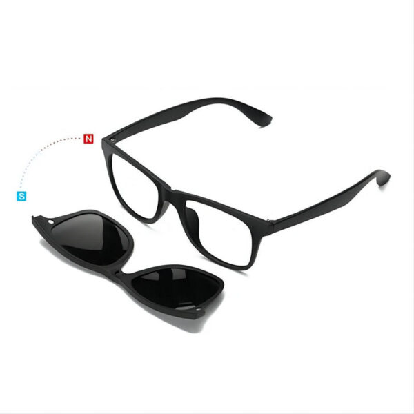 Magnetic Clip-On Polarized Sunglasses Acetate Frame