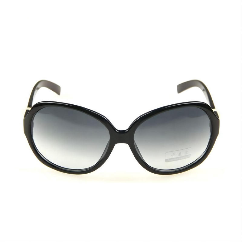 Polarized Butterfly Shaped Sunglasses Big Black Frame Pearl Detail Temple