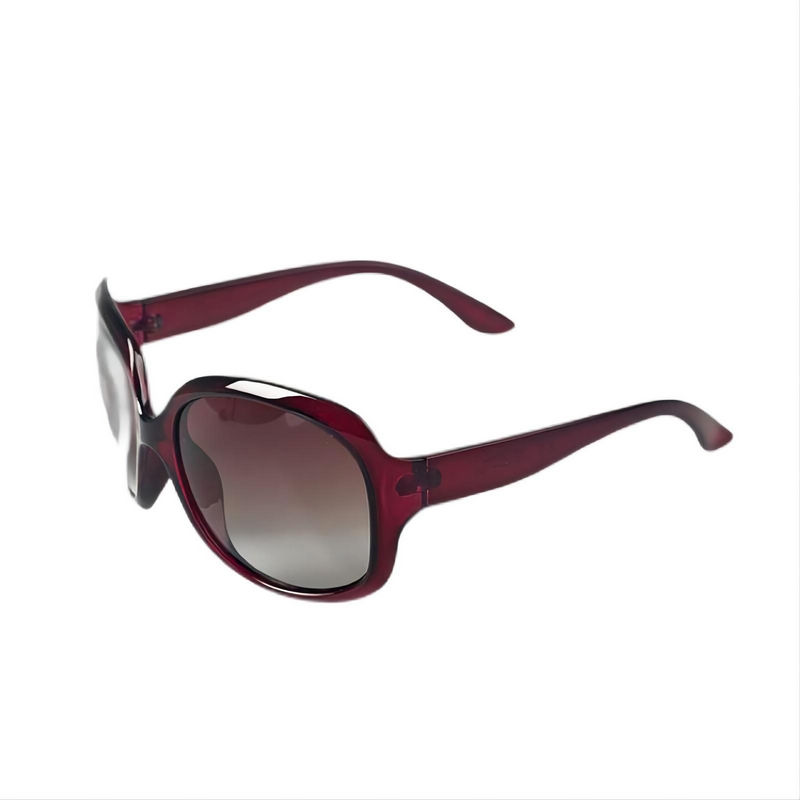 Polarized Oversized Butterfly Shaped Fashion Sunglasses For Women Wine Red Frame