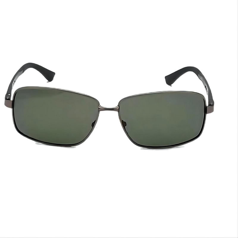 Polarized Rectangular Men's Sunglasses Green Lens