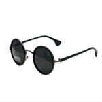 Retro Round Polarized Sunglasses Gun Grey Metal Circle Frame Gray Lens