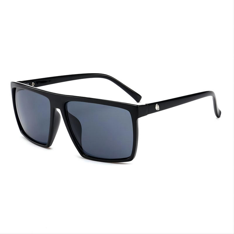Skull-Stud Acetate Square Sunglasses Polished Black Frame