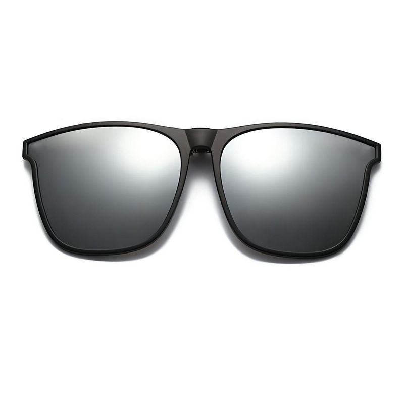 TR90 Polarized Clip-On Sunglasses Mirror Silver Lenses