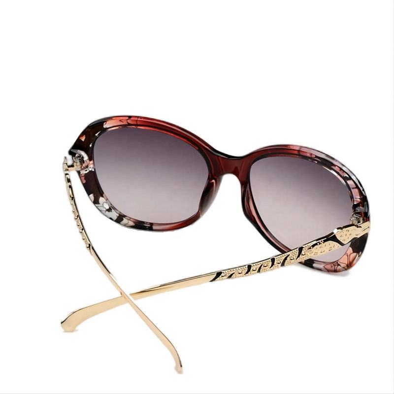 Womens Leopard-Head Oversized Sunglasses Burgundy Floral Frame