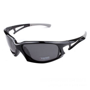 Wrap-Around Cycling Polarized Sunglasses Black Frame