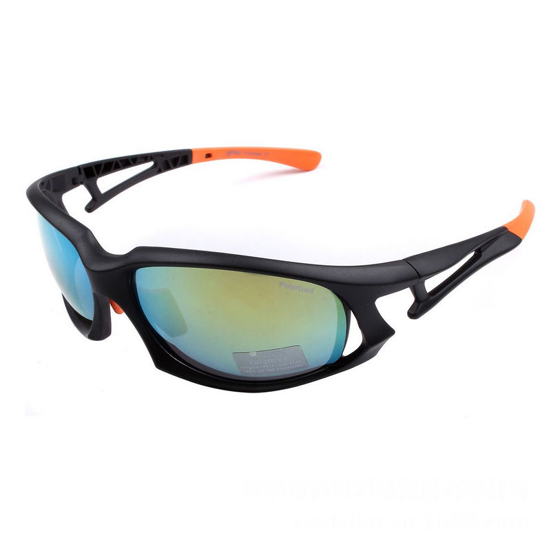 Wrap-Around Cycling Polarized Sunglasses Matte Black Frame