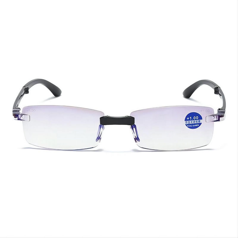 Anti Blue-Ray Rimless Folding Reading Glasses Clear Lens