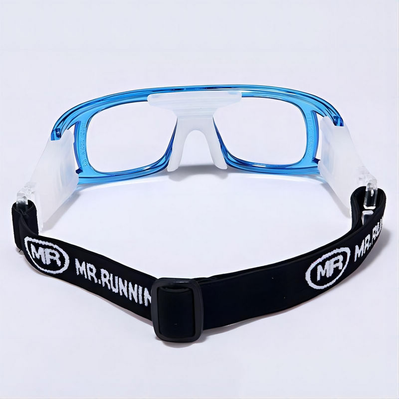 Basketball Goggles Protective Eyewear Transparent Blue Frame