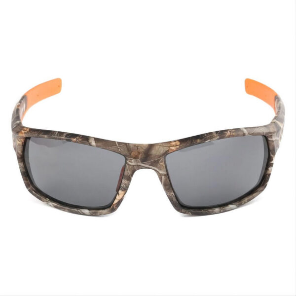 Camo Green Polarized Sports Sunglasses Wrap Frame Grey Lens