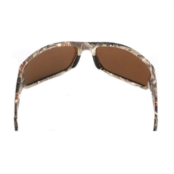 Camo Polarized Fishing Sunglasses Wrap-Around Frame Brown