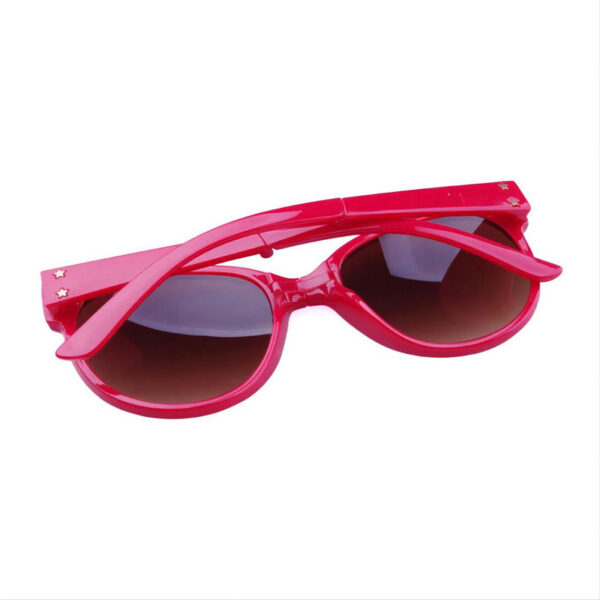 Cat-Eye Oversized Folding Sunglasses Fold-Up Red Frame