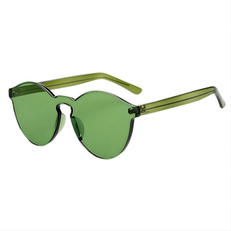 Classic Round Crystal Green Sunglasses Transparent Anti-UV Lens