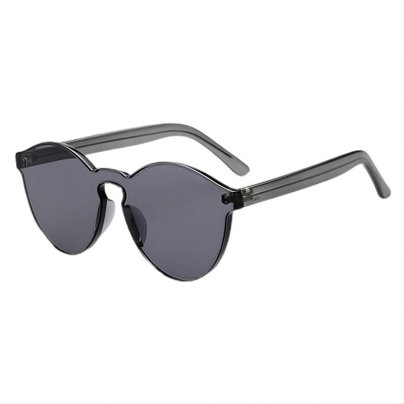 Classic Round Crystal Grey Sunglasses Transparent Anti-UV Lens
