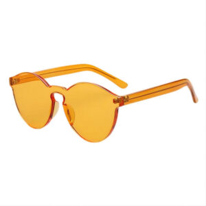 Classic Round Crystal Orange Sunglasses Transparent Anti-UV Lens