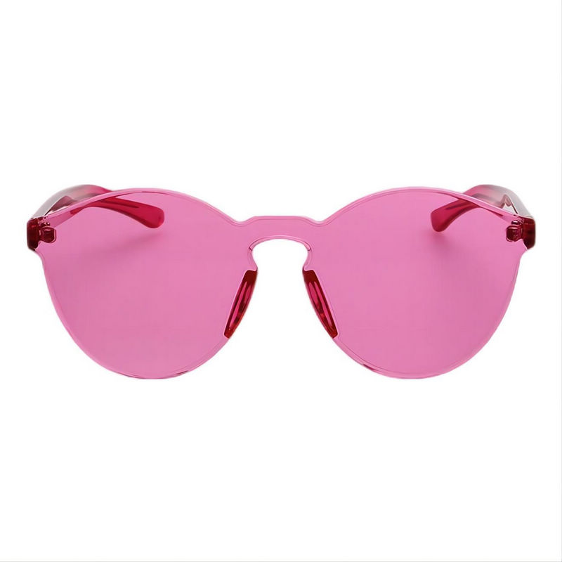Classic Round Crystal Rose Sunglasses Translucent Anti-UV Lens