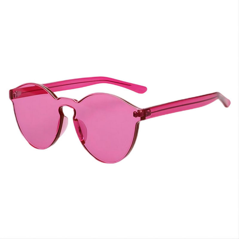 Classic Round Crystal Rose Sunglasses Transparent Anti-UV Lens