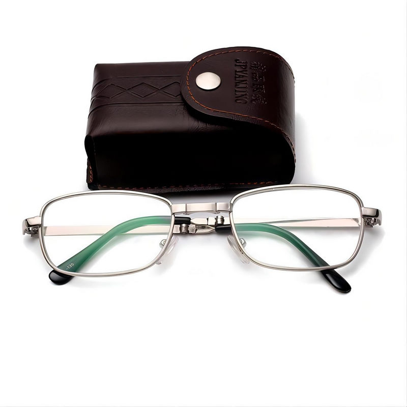 Compact Folding Reading Glasses Clear Glass Lens