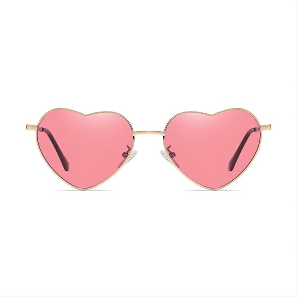 Cute Polarized Heart-Shaped Sunglasses Gold-Tone/Pink