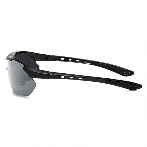 Cycling Sport Sunglasses Half-Rim Wrap Around Vented Frame Mirrored Silver
