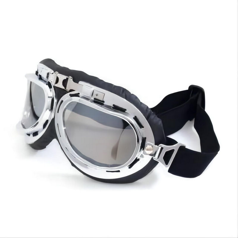 Dust-Proof Adjustable Motorcycle Riding Goggles Padded Frame Mirrored Lens
