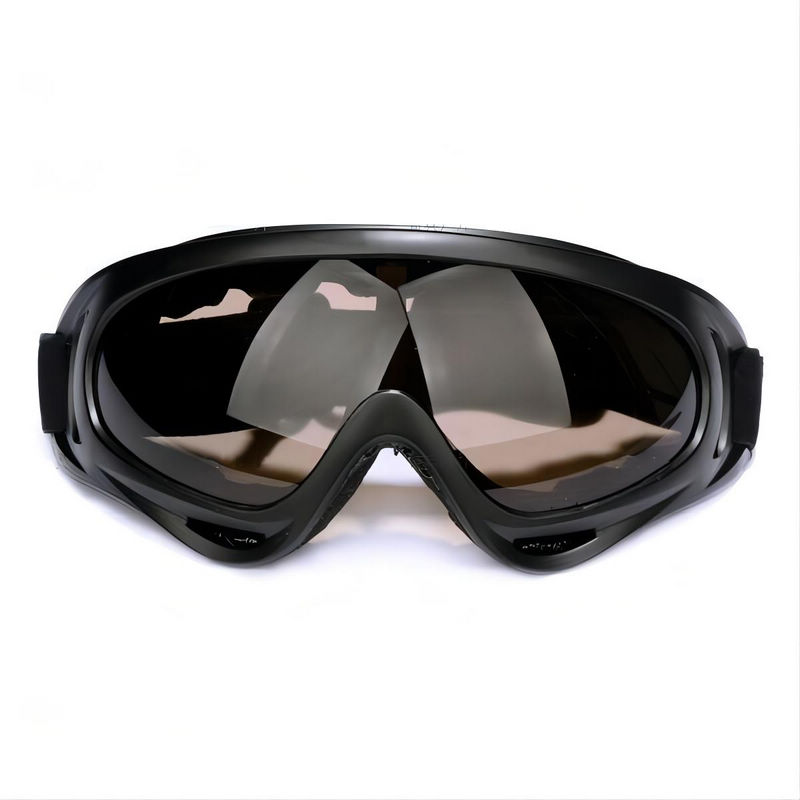 Dust-Proof Padded Motorcycle Goggles Black Frame Brown Lens