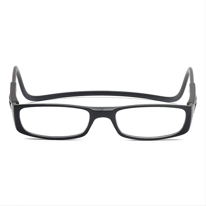 Long Adjustable Front Connect Magnetic Reading Glasses Black