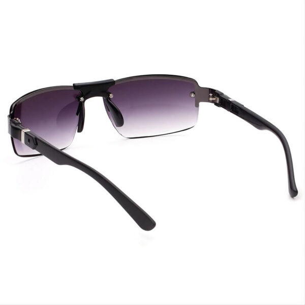 Men's Frameless Sunglasses Acetate Arms Black/Gradient Grey