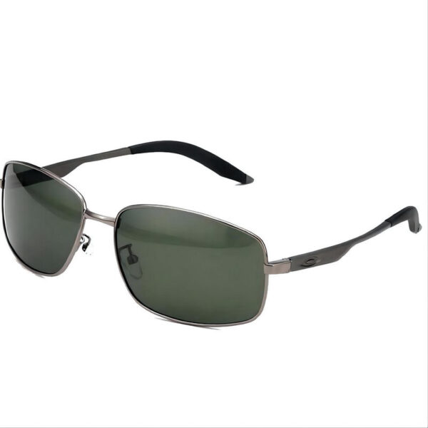 Men's Polarized Driving Sunglasses Metal Frame Green Lens