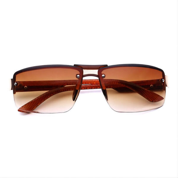 Mens Semi-Rimless Sport Sunglasses Brown/Gradient Brown