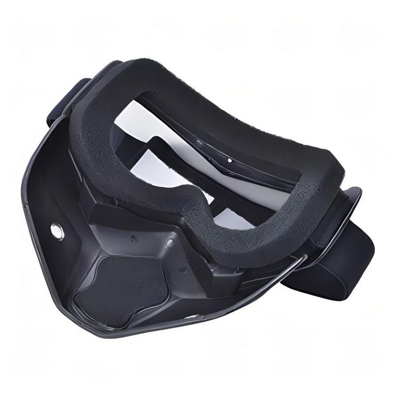 Motocross Riding Helmet Goggles Removable Mask Back Detail
