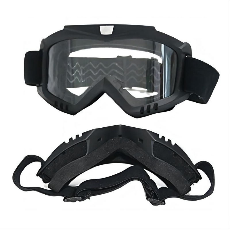 Motocross Riding Helmet Goggles Removable Mask Black/Clear
