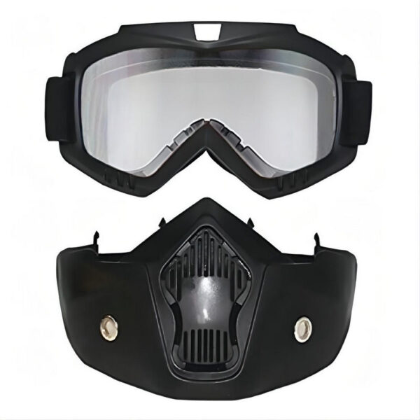 Motocross Riding Helmet Goggles Removable Mask Clear Lens