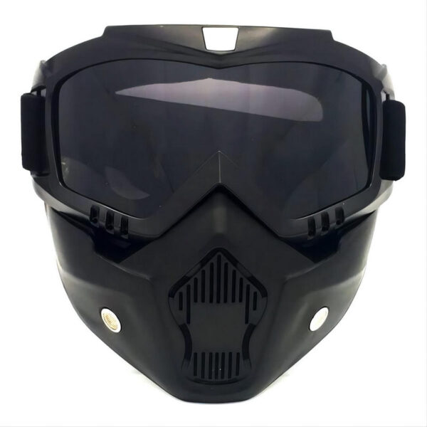 Motocross Road Riding Helmet Goggles Removable Mask Black/Gray