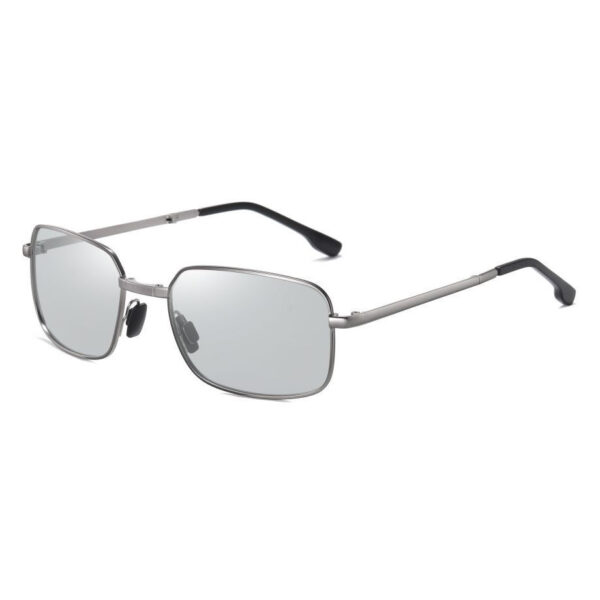 Photochromic Folding Sunglasses Silver Frame Polarized Grey