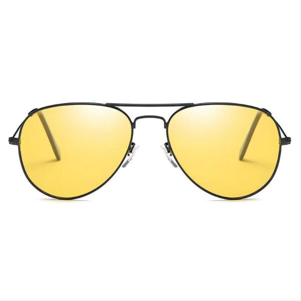 Photochromic Polarized Day&Night Pilot Glasses Metal Frame Black/Yellow
