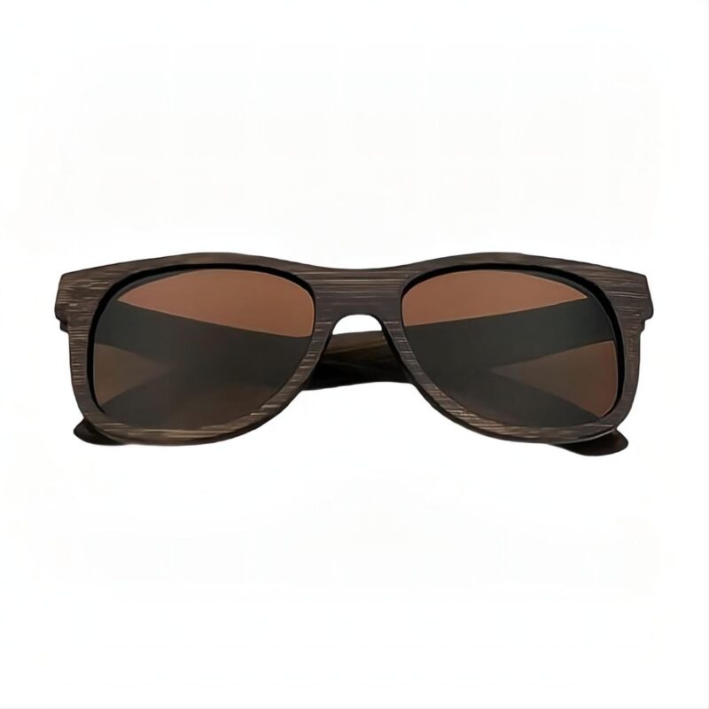 Polarized Bamboo Wood Sunglasses Square-Shaped Brown