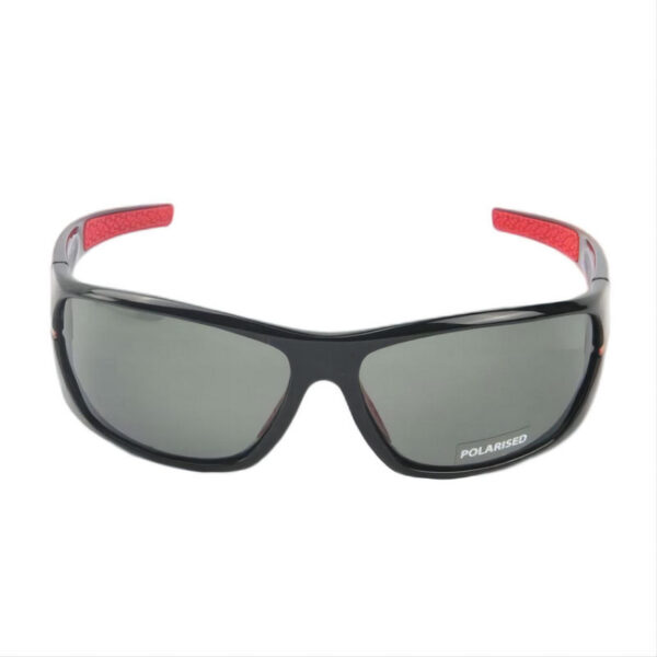 Polarized Cycling/Fishing Sunglasses Black Wrap Frame Grey Lens