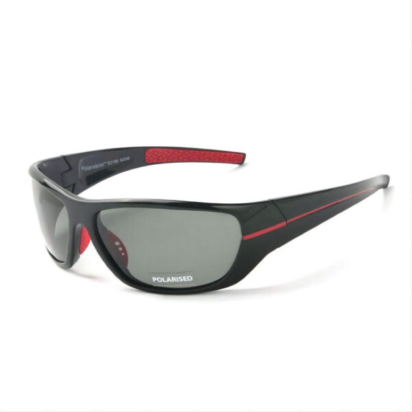 Polarized Cycling/Fishing Sunglasses Polished Black Wrap Frame