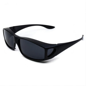 Polarized Fit Over Fishing Sunglasses Wear Over Glasses Matte Black/Grey