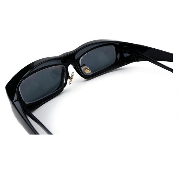 Polarized Fit Over Fishing Sunglasses Wear Over Glasses Polished Black Frame