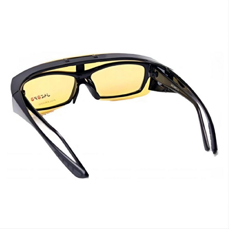 Polarized Flip-Up Fitover Night Driving Glasses Wrap Frame