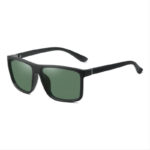 Polarized Green Fishing Sunglasses Black Acetate Square Frame