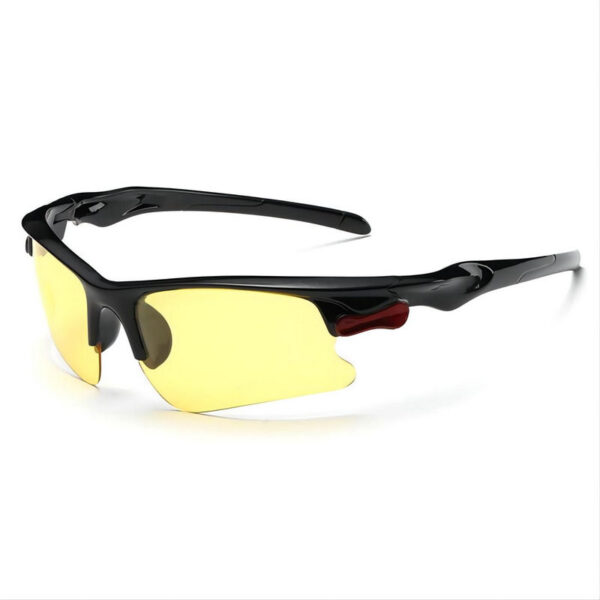 Polarized Half-Frame Cycling Sport Sunglasses Wrap Frame Black/Yellow