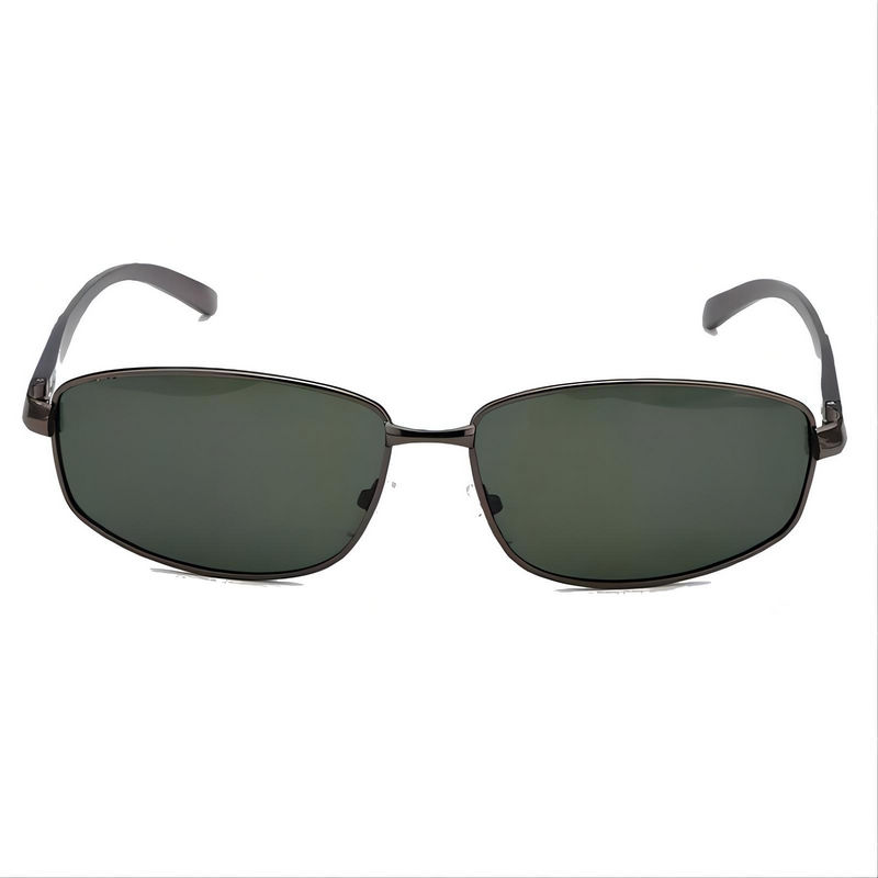 Polarized Men's Rectangle Sunglasses Gun Grey/Green