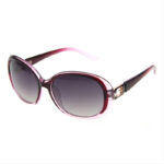 Polarized Oval-Shaped Women's Sunglasses Purple Crystal Frame