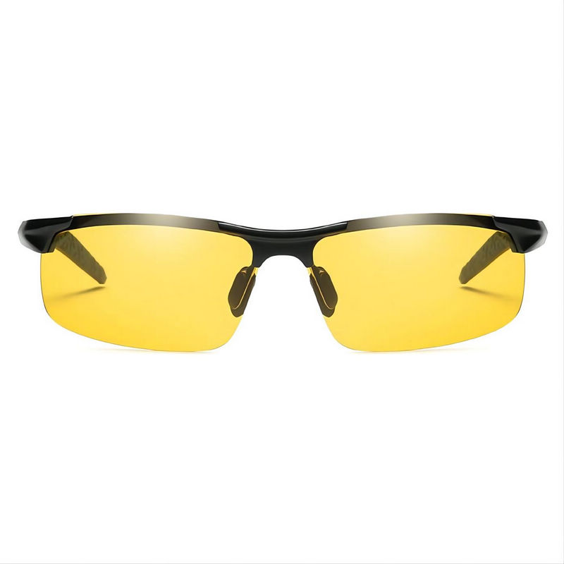 Polarized Rimless Photochromic Day&Night Driving Glasses Black/Yellow
