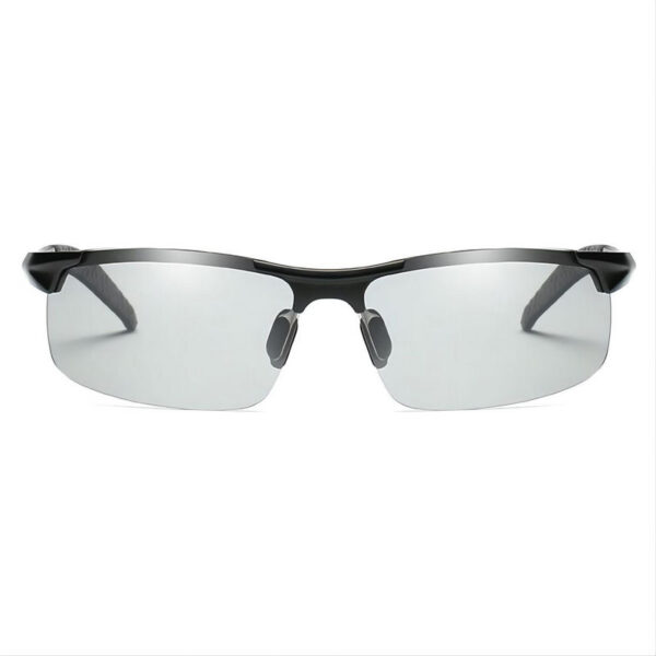 Polarized Rimless Photochromic Day&Night Driving Sunglasses Black/Grey